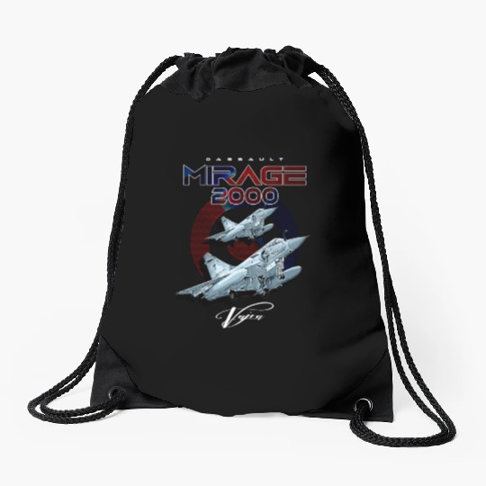 Dassault Mirage 2000 French Vintage Multi-Role Fig Drawstring Bags