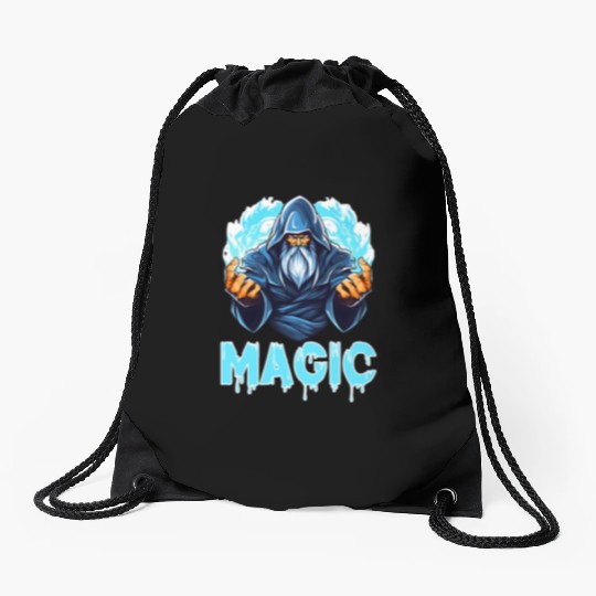 Fantasy Wizard Magic Mystical Sorcerer for a Drawstring Bags