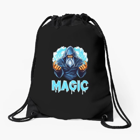 Fantasy Wizard Magic Mystical Sorcerer for a Drawstring Bags
