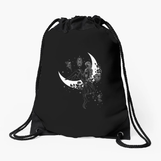 Fairy Fairycore Moon Crescent Moon Drawstring Bags