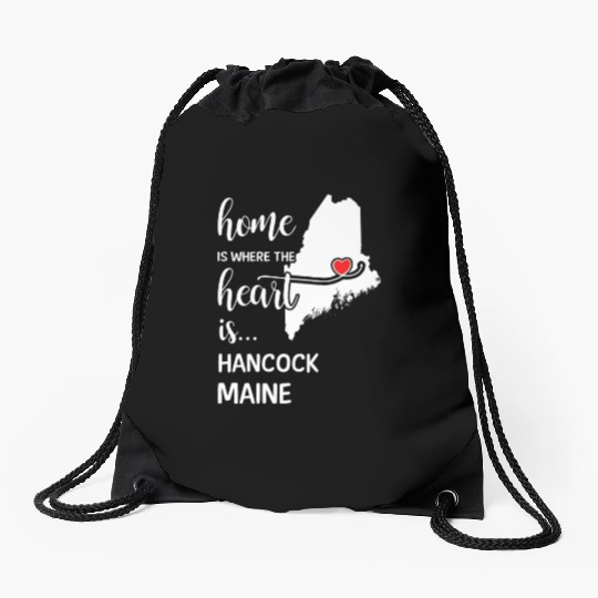 Hancock County Maine Is Where My Heart Is Gift Drawstring Bags