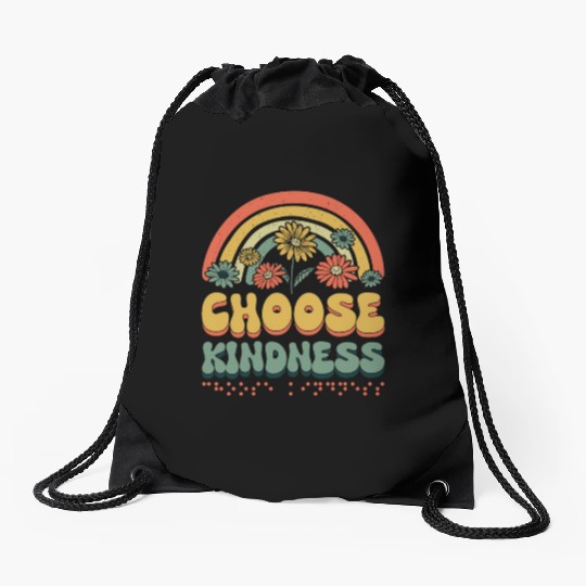 Choose Kindness Braille Alphabet Braille Language Drawstring Bags