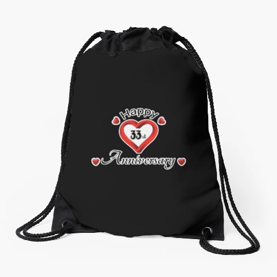 anniversary 33rd Drawstring Bags