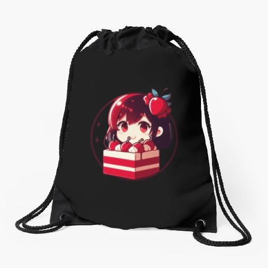 Red Velvet Cake Drawstring Bags