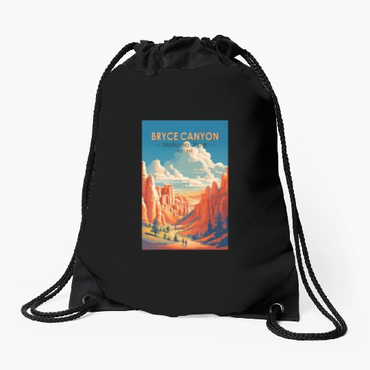 Bryce Canyon National Park Travel Art Vintage Drawstring Bags