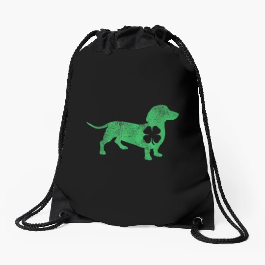 Dachshund Dog Shamrock St Patrick s Day Saint Pa Drawstring Bags