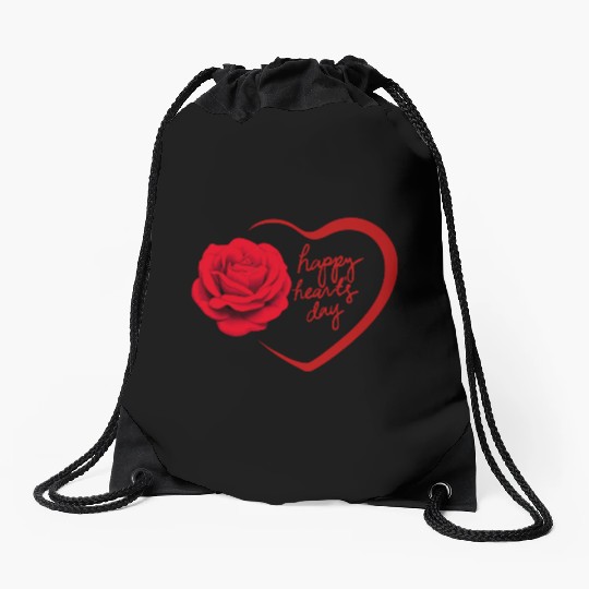 spread love with valentine Drawstring Bags