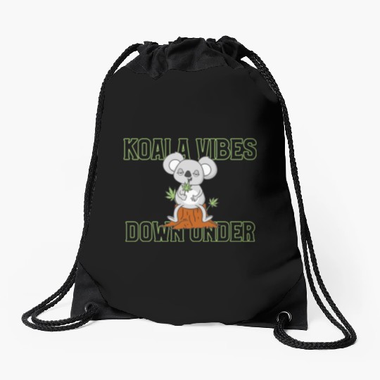 KOALA VIBES DOWN UNDER AUSTRALIA Drawstring Bags