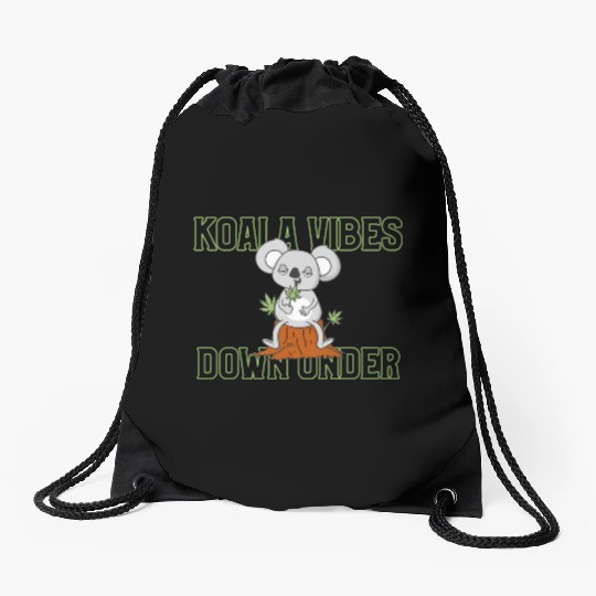 KOALA VIBES DOWN UNDER AUSTRALIA Drawstring Bags