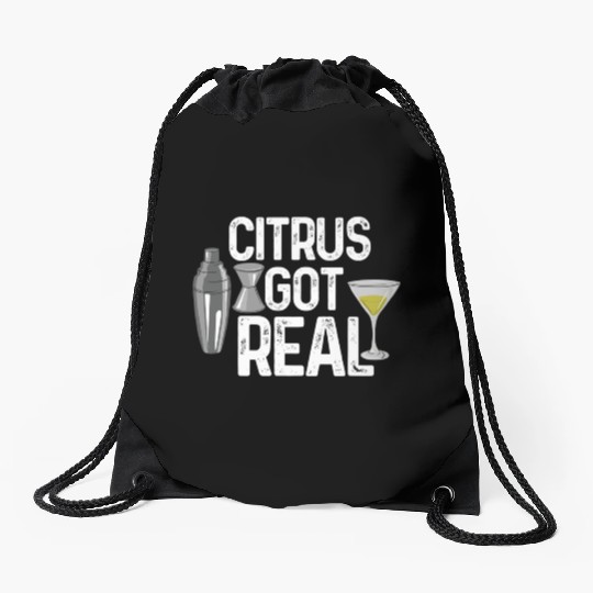 Bartender Citrus Got Real Drawstring Bags