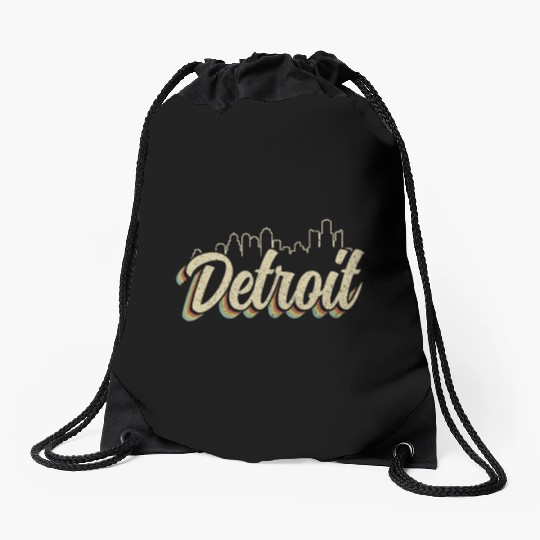 Detroit Michigan Motor City USA Drawstring Bags