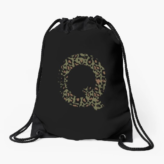 Q army camo design Drawstring Bags