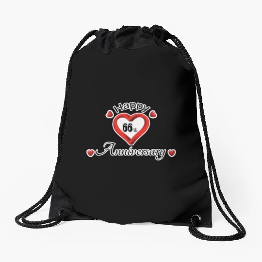 anniversary 66th Drawstring Bags