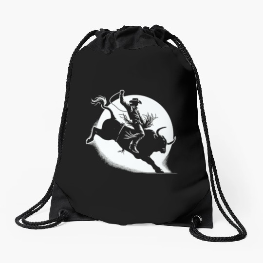Rodeo Bull Riding Livestock Show Farmer Cattle Drawstring Bags
