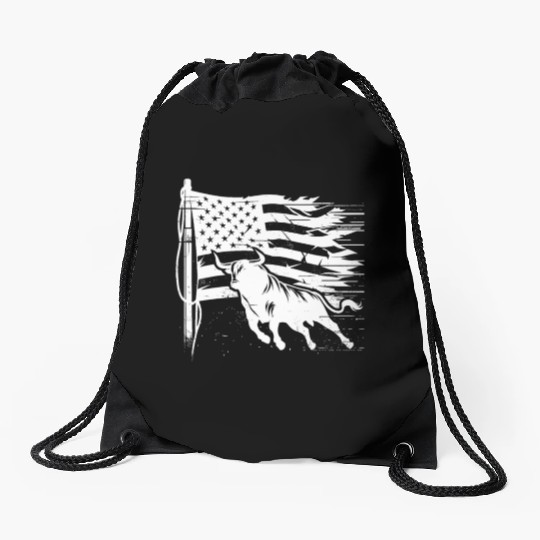 Rodeo Bull Riding Livestock Show Farmer Cattle Drawstring Bags