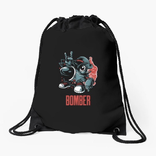 Street Style Bomber Rocket Aircraft Drawstring Bags