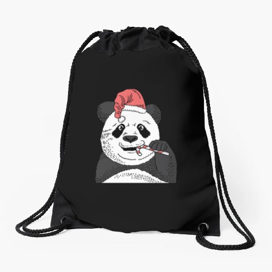 Panda Candy Cane Pastry Maker Gift Drawstring Bags