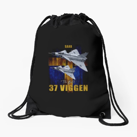 Saab 37 Viggen Swedish Multi Combat Aircraft Drawstring Bags