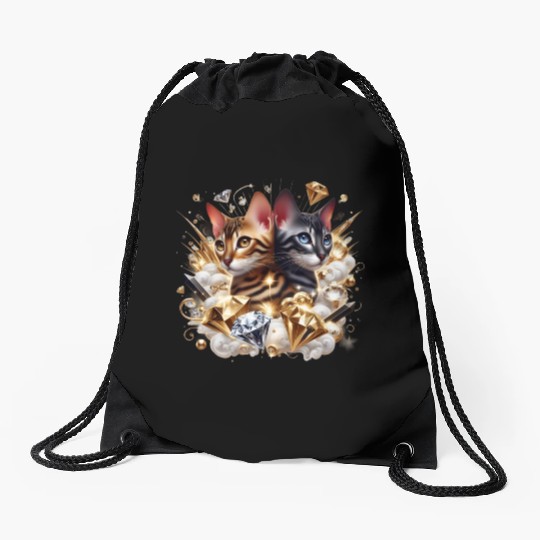 Fabulous Bengal Kittens Drawstring Bags