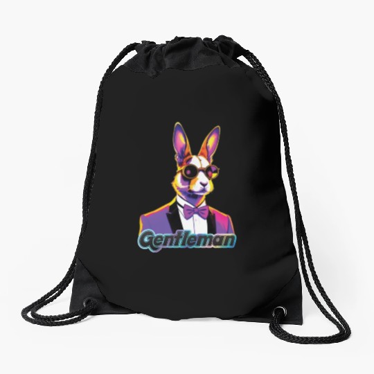 Pop Art Playboy Rabbit Gentleman Cyberpunk Bunny Drawstring Bags