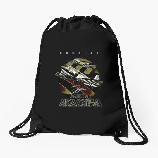 Douglas AKA C-47 Dakota Skytrain Military Version Drawstring Bags