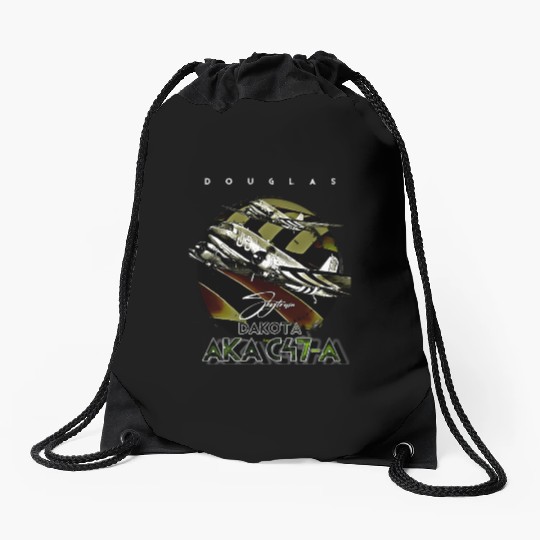 Douglas AKA C-47 Dakota Skytrain Military Version Drawstring Bags