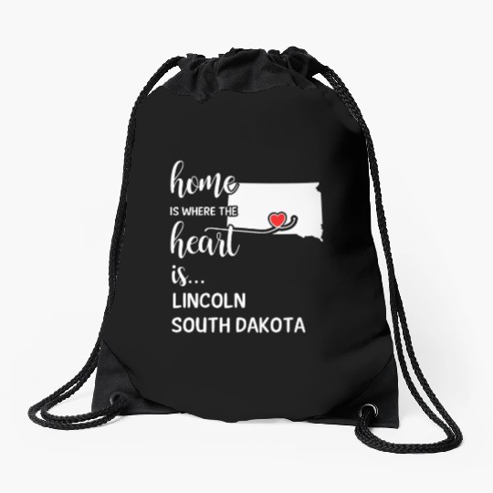 Lincoln County South Dakota Is Where My Heart Is Drawstring Bags