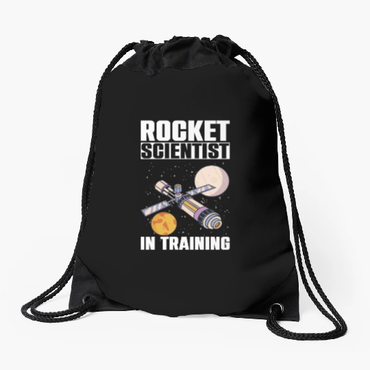 Rocket Scientist Studied Science In Training Drawstring Bags