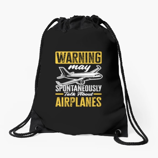 Pilots Airplane Lovers Drawstring Bags