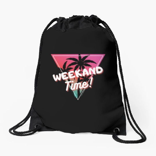 Weekend Time Drawstring Bags