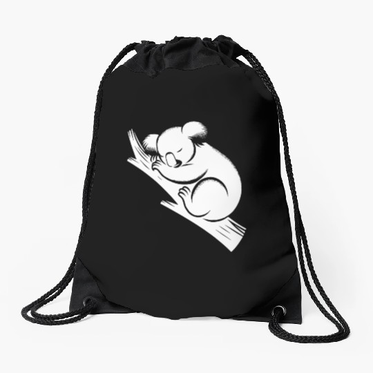Sleeping Koala On A Branch Drawstring Bags