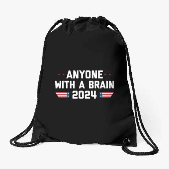 2024 Brain Vote Democracy Anti-Trump Drawstring Bags