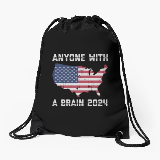 2024 Brain Vote Democracy Anti-Trump Drawstring Bags