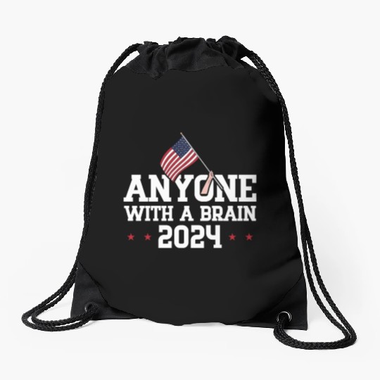 2024 Brain Vote Democracy Anti-Trump Drawstring Bags