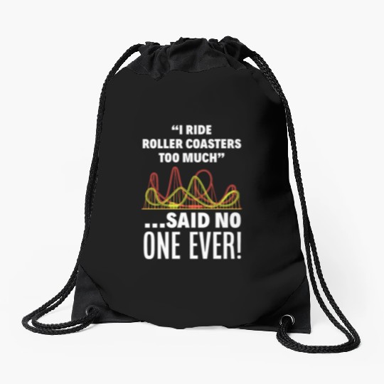 Roller Coaster Fan Drawstring Bags