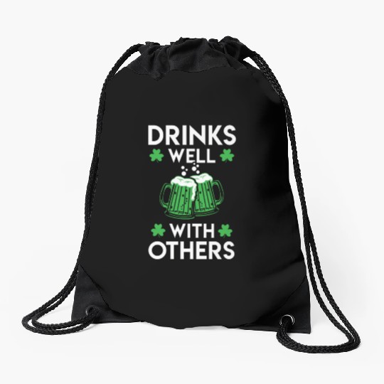 Green Beer St Patrick s Day Drawstring Bags