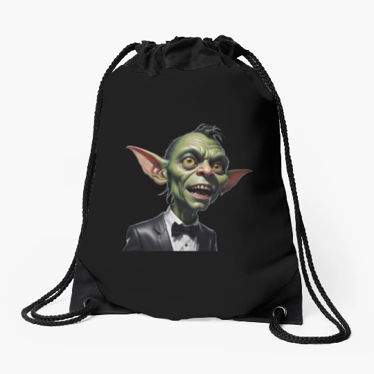 Green Goblin with Tuxedo Drawstring Bags