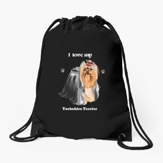Yorkshire Terrier, Dog Dad, Dog Mom, Pet Lover Drawstring Bags