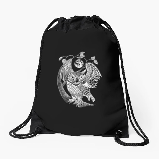 Owl Positive Drawstring Bags