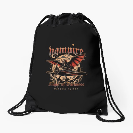 Vampire Flight of Darkness Drawstring Bags