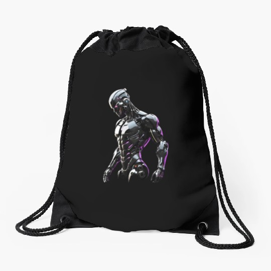 Artificial Intelligence Robot Alex Drawstring Bags