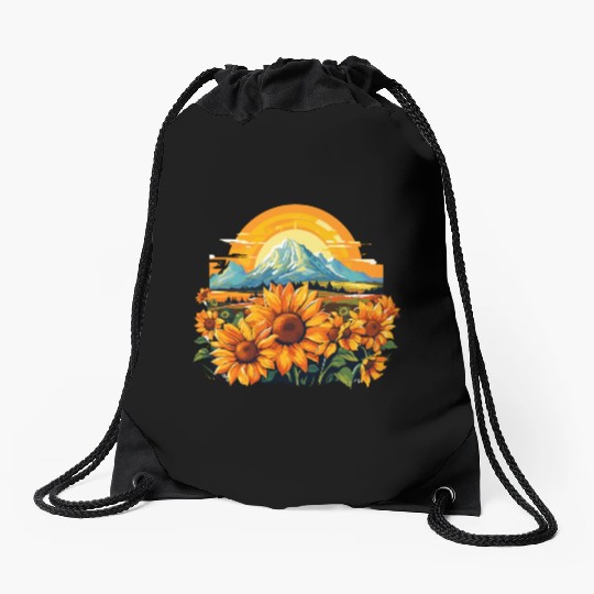 Sunflower Bloom Floral Summer Nature for a Drawstring Bags