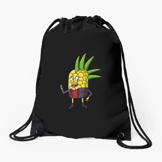 Punk Pineapple Drawstring Bags