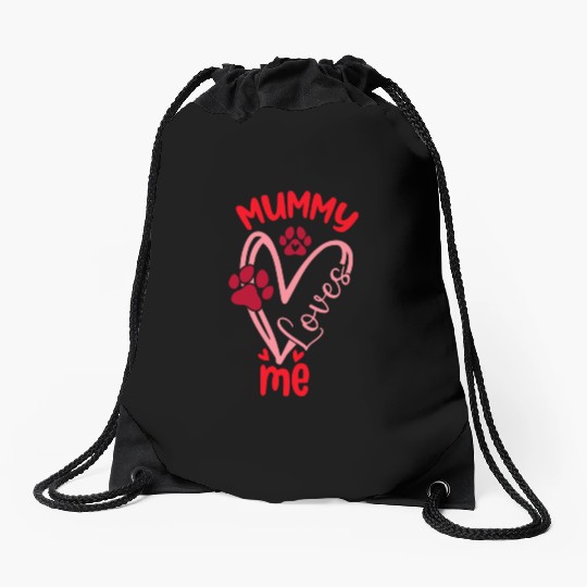 Mummy loves me Drawstring Bags