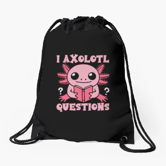 Axolotl Questions Drawstring Bags