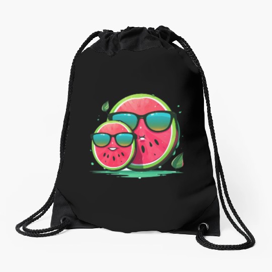 Dad watermelon Drawstring Bags