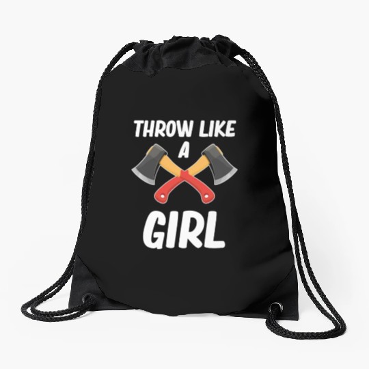 Throw Like A Girl Axe Throwing Chainsaw Bushcraft Drawstring Bags