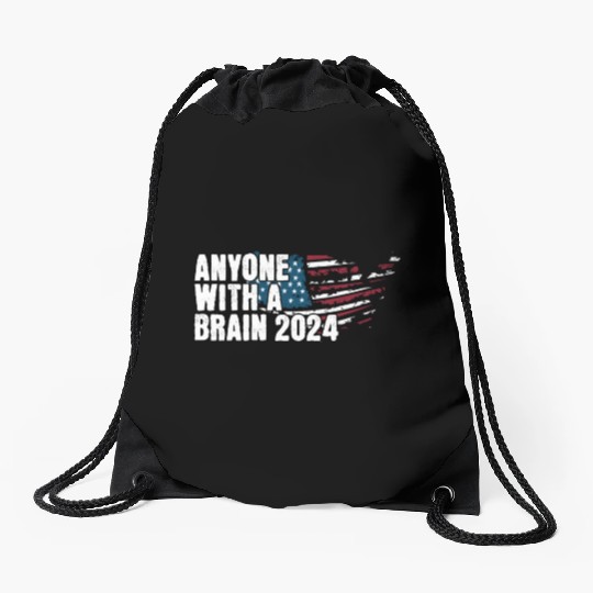 2024 Brain Vote Democracy Anti-Trump Drawstring Bags