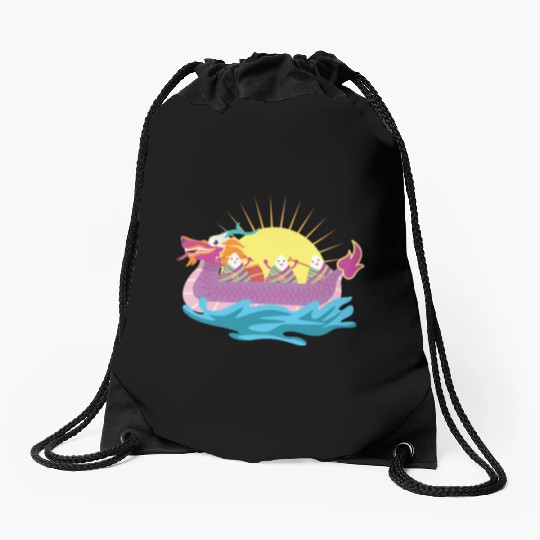 Chinese Dragon Boat Chinese Gift Drawstring Bags