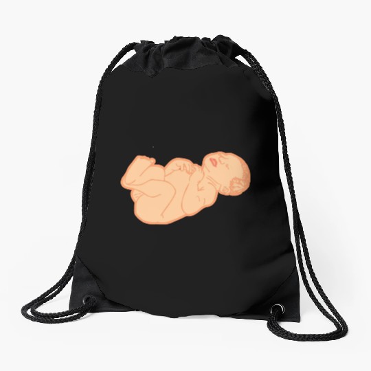 Newborn baby white skin color Drawstring Bags